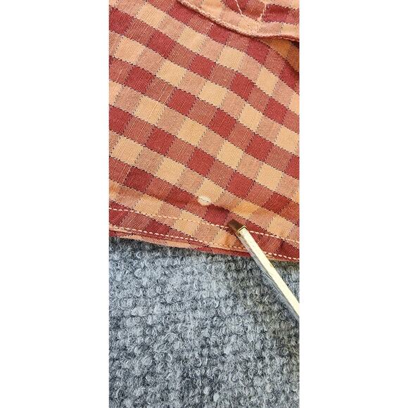 Tommy Bahama Shirt Mens Medium Red Plaid Linen Blend Indigo Palms Button Up - Picture 10 of 16